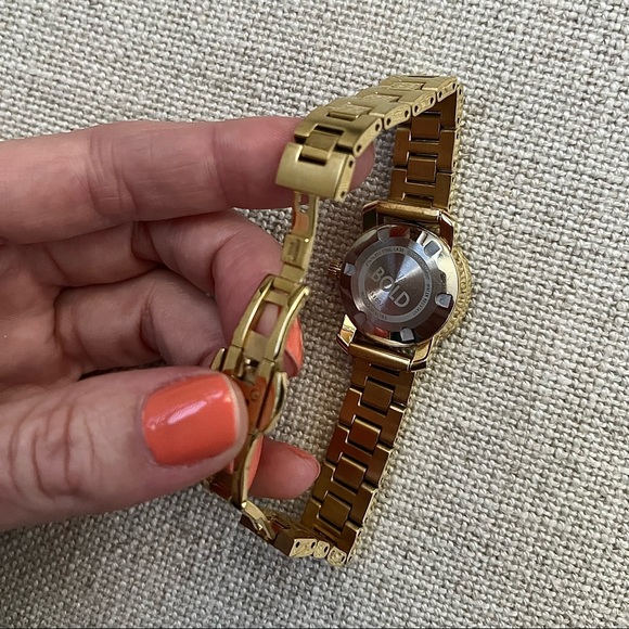 Ladies Movado Bold Champagne Dial Gold-Tone Diamond Bezel Watch - Picture 5 of 11